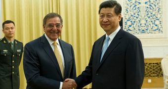 Xi Jinping meets US Defense Secretary Leon Panetta in 2012