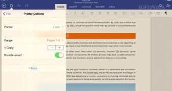 Office for iPad now allows customers to print documents