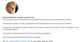 Flashback malware removal tool (screenshot)