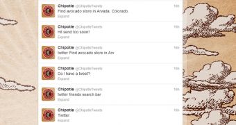 Messages posted on Chipotle's Twitter account