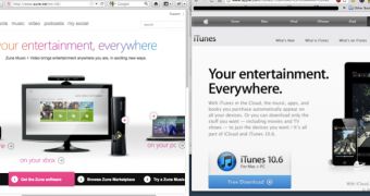 Zune and iTunes marketing materials sound the same