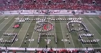 Pac-man scene rendition during Ohio game halftime
