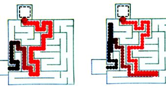 Mineral oil drops always selected the shortest way out of a maze. Their movements were based on the acidity gradient of the solution they were navigating