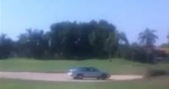 A Florida senior drives on a golf course