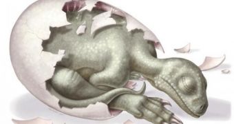 Artist's reconstruction of a Massospondylus embryo