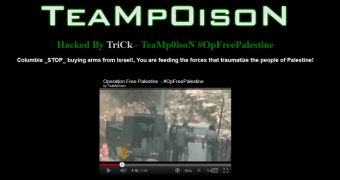 OpFreePalestine: Columbia Government Sites Hacked for Buying Guns from Israel