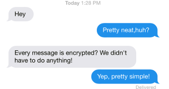 Every message is encrypted between Android and iOS