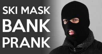 Prankster attempts to open a bank account with a sky mask on