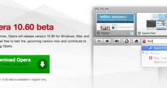Opera Software promotes the latest version of its feature-packed web browser (screenshot from the company's website)