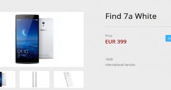 Oppo Find 7a pre-order page