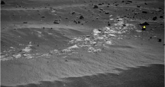 NASA's Mars Exploration Rover Opportunity took this image in preparation for the first autonomous selection of an observation target by a spacecraft on Mars