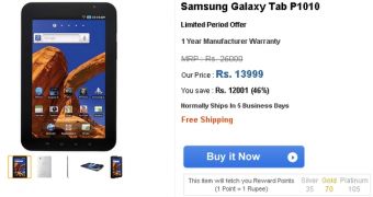 Original Galaxy Tab On Sale in India for $265 (205 EUR)
