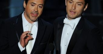 Robert Downey Jr. and Jude Law roasted Robert Downey Jr. at the Oscars 2011