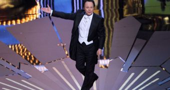 Billy Crystal sings and dances in his opening monologue at the Oscars 2012