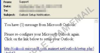 Outlook-themed phishing e-mail