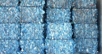 Plastic bottles recycled into paper