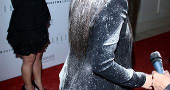 Female protester covered Kim Kardashian in flour on the red carpet at charity event