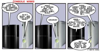 Funny comic portraying the console wars