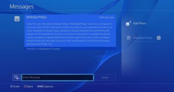The message that's being transmitted to PS4 users