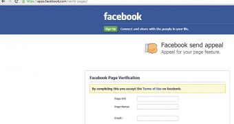 Facebook phishing scam (click to see full)