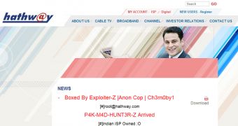 Hathway website defaced