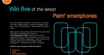 Palm's special website, announcing the future release