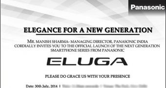 Panasonic Eluga launch event invitation