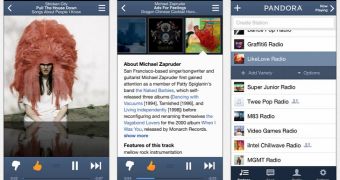 Pandora Radio iOS interface