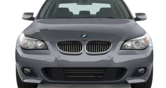 Powerful face of a BMW 5 series 550i Sedan