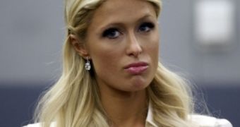 Paris Hilton in court, right before entering her guilty plea on cocaine possession