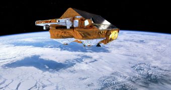 This is ESA's CryoSat satellite, dedicated to measuring the evolution of Earth's ice fields