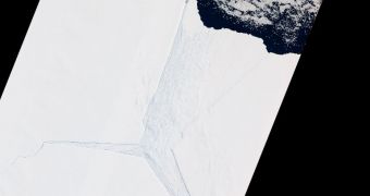 This is a portion of the Amery Ice Shelf, in eastern Antarctica