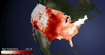 Temperatures in the United States on July 18