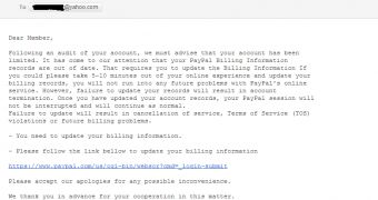 PayPal Phishing Scam: Please Update Your Billing Information