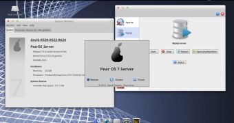 The MyServer app on Pear OS 7 Server