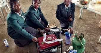 Teen girls from Africa design and manufacture a pee-powered generator