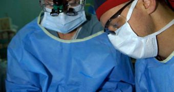 Image showing doctors performing corrective surgery on strabismus patients