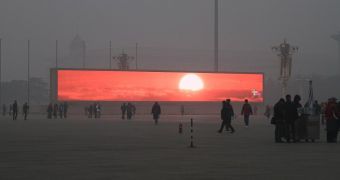 People in China now watch sunsets, sunrises on TV screens