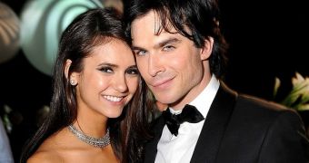 Nina Dobrev and Ian Somerhalder play lovers on “Vampire Diaries” but are no longer an item