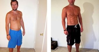 Before and after “weight loss”: photos were taken 1 hour apart