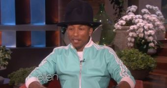 Pharrell stops by Ellen to promote his music, show off fancy shoes