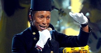 Pharrell Williams performing “Happy” at the Grammys 2015