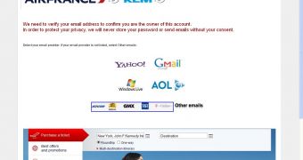 Flying Blue phishing website