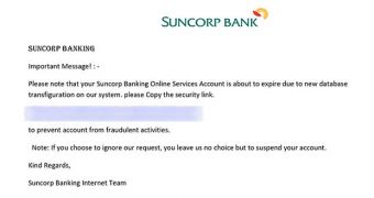 Suncorp phishing email