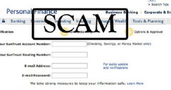 SunTrust phishing website