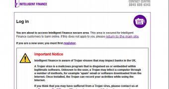 Intelligent Finance phishing website (click to see full)