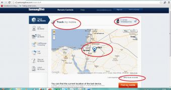 Location of Samsung mobile phone spoofed to show that it's in Jordan