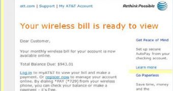 Fake AT&T bill