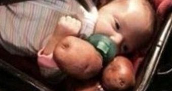 Grandmother under fire after taking photo of 2-month-old lying in a pan next to some potatoes