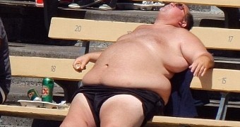Photo of Shirtless Baseball Fan Sunbathing During Game Goes Viral
